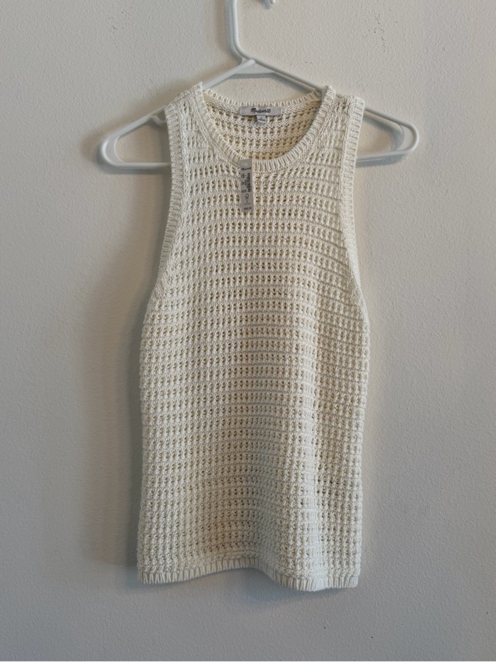 NWT Madewell Sleeveless Knit Tank Top in Cream